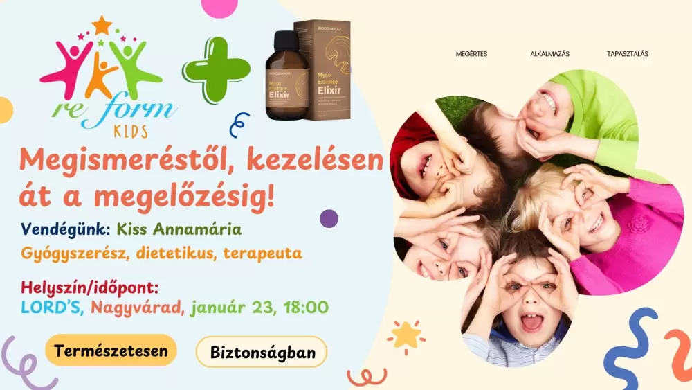 Re-Form Kids és Myco Essence Elixír - előadói, beszélgetős est