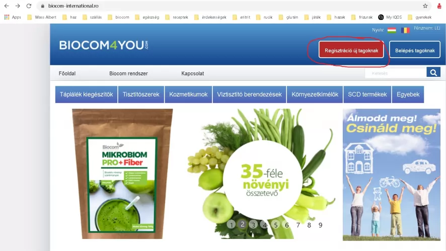 Regisztráció menete romániai webshopban: