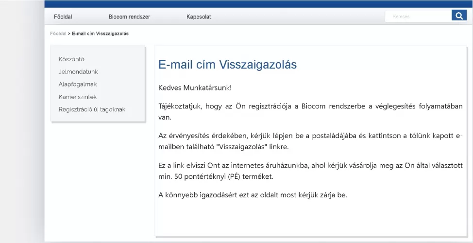 Regisztráció menete romániai webshopban: