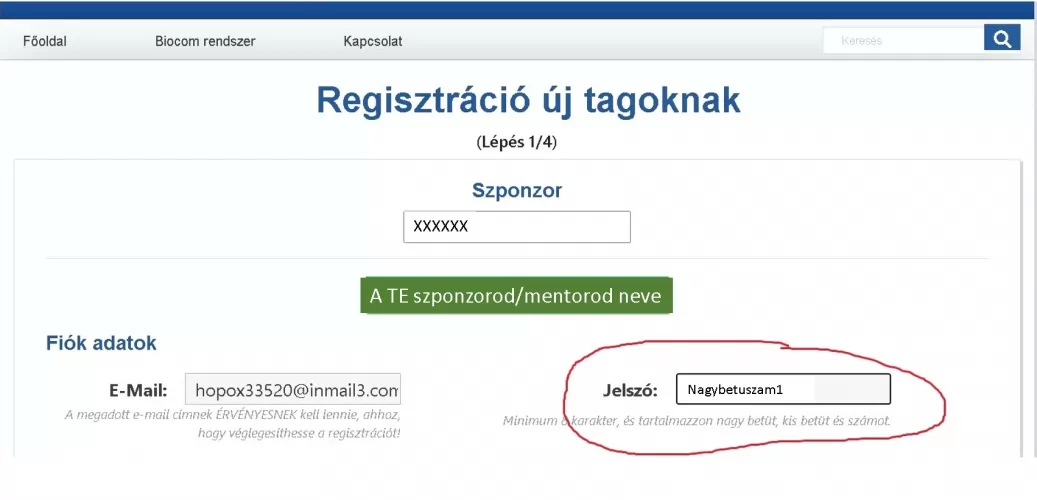 Regisztráció menete romániai webshopban: