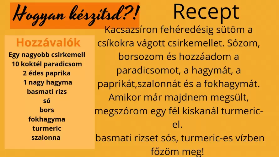 Wokban készített Paradicsomos csirkemell basmati rizzsel