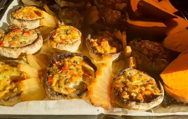 Töltött gomba- regenoros ebéd