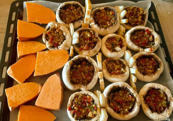 Töltött gomba- regenoros ebéd