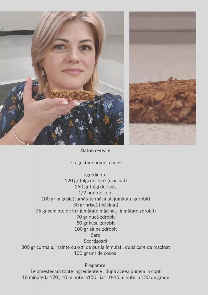 Baton cereale fără zahăr